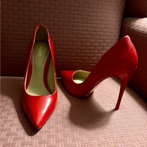 Aldo Shoes - Women’s Red Pointed Stiletto Heels, Size 6